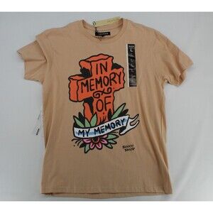REASON Brand In Memory Of My Memory Graphic Tee Men's Large Tan NWT